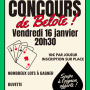 Rouge Blanc Noir Coloré Moderne Illustrations Evènement Concours de Belote Affiche Poster - 1