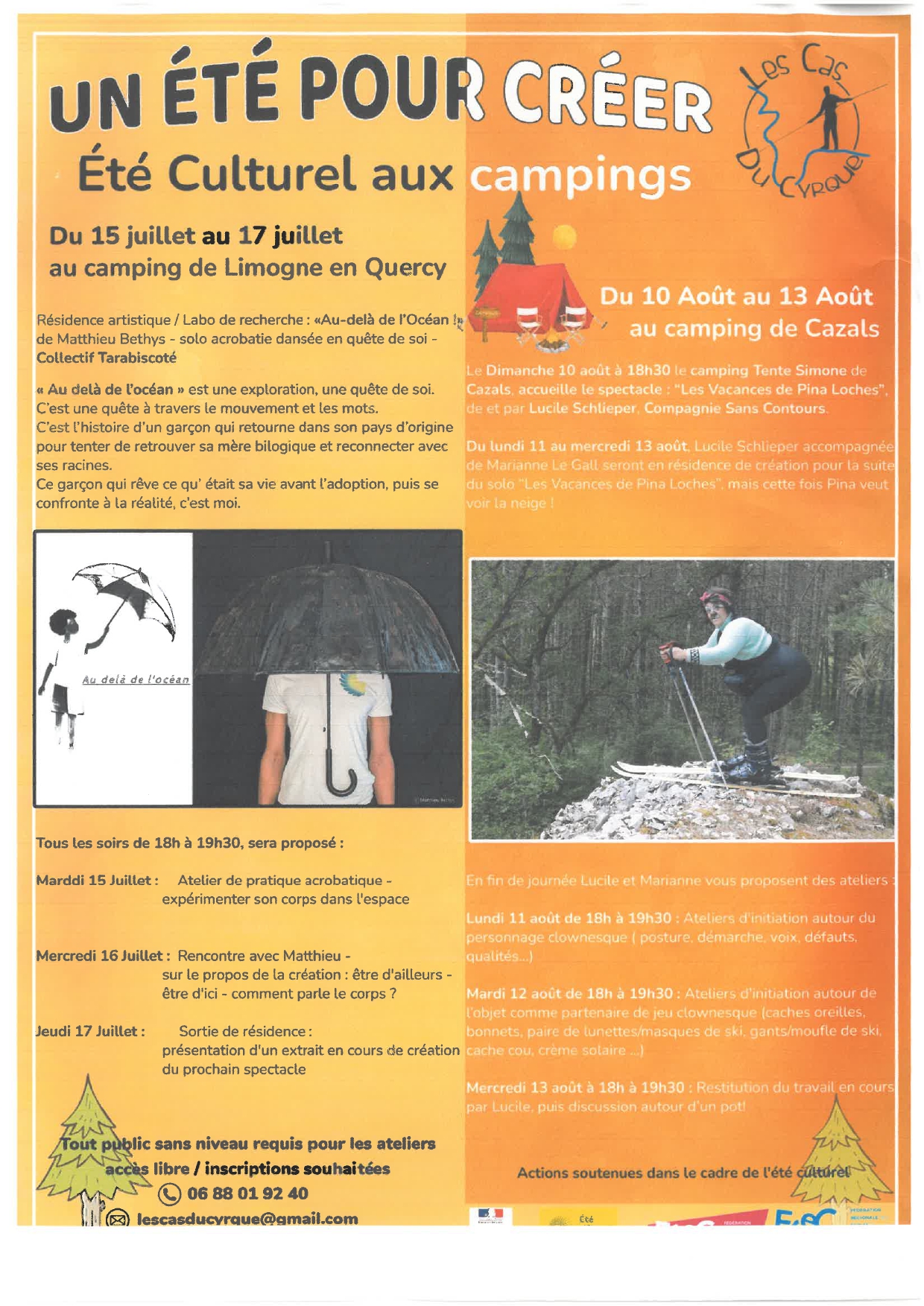 Ateliers cirque et restitution au camping le Bel Air