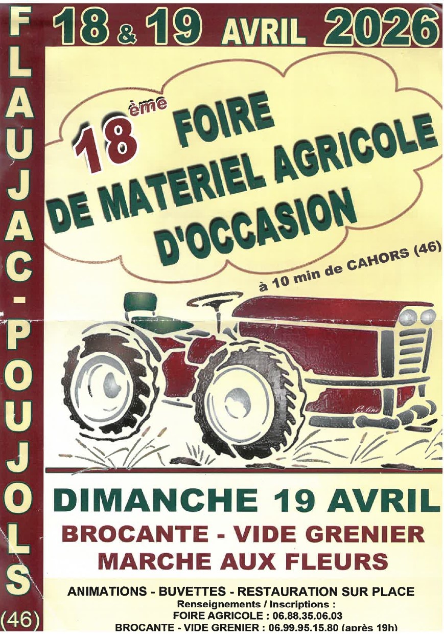 18ème Foire de Matériel Agricole d'Occasion, Brocante, Vide-Grenier, Marché Aux Fleurs — visuel événement