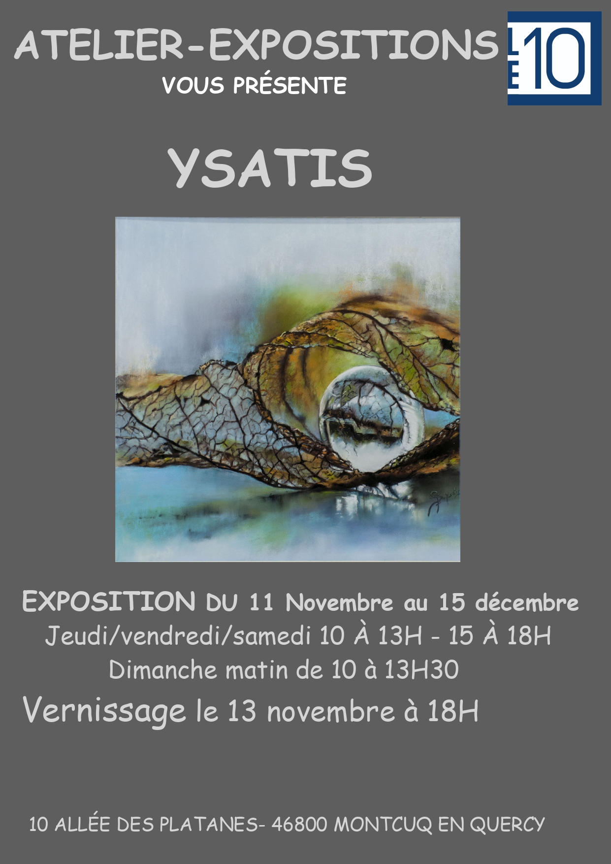 "Ysatis", exposition et vernissage à l'Atelier-Galerie Le 10 — visuel événement