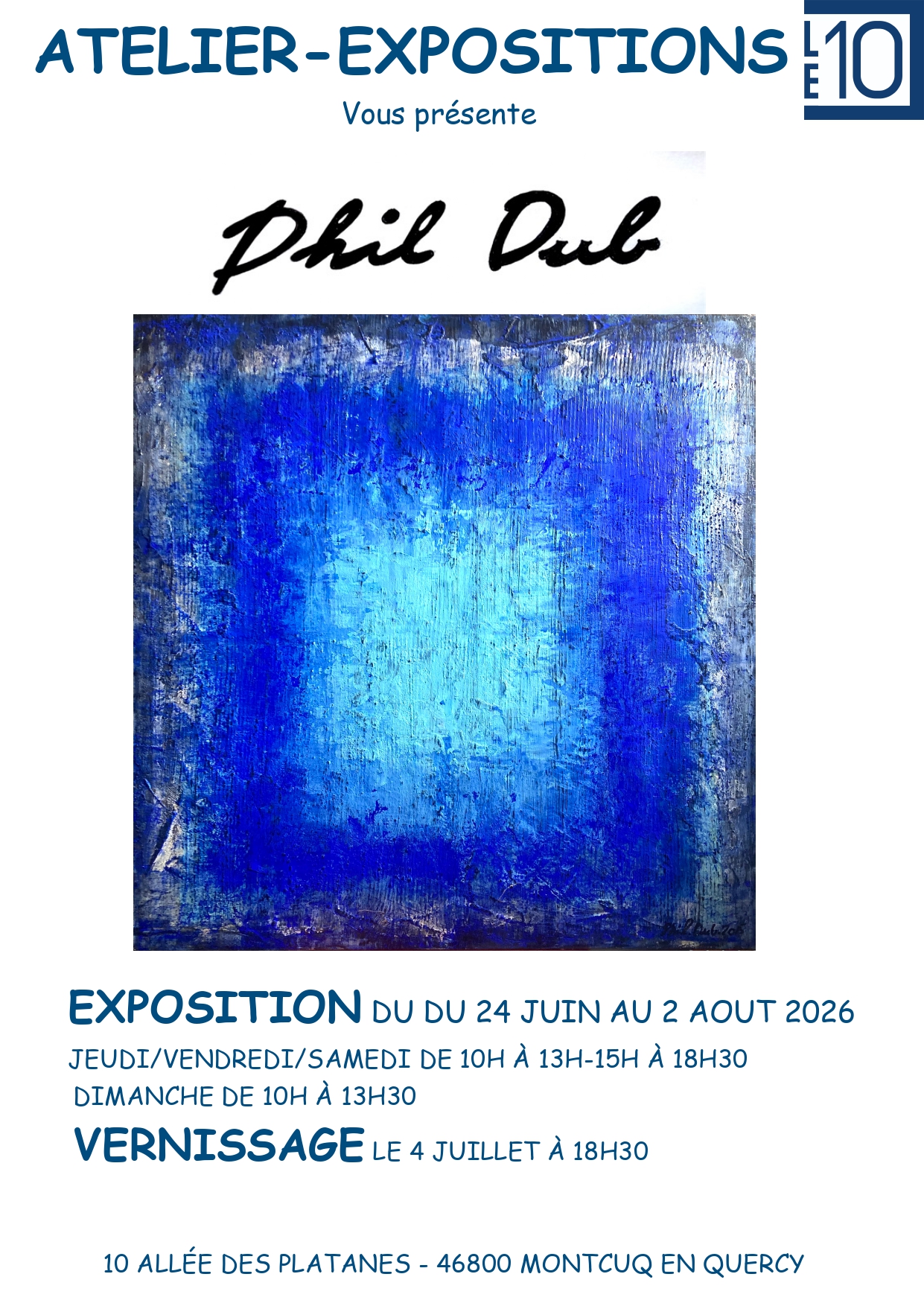 Exposition et vernissage de l'artiste Phil Dub — visuel événement