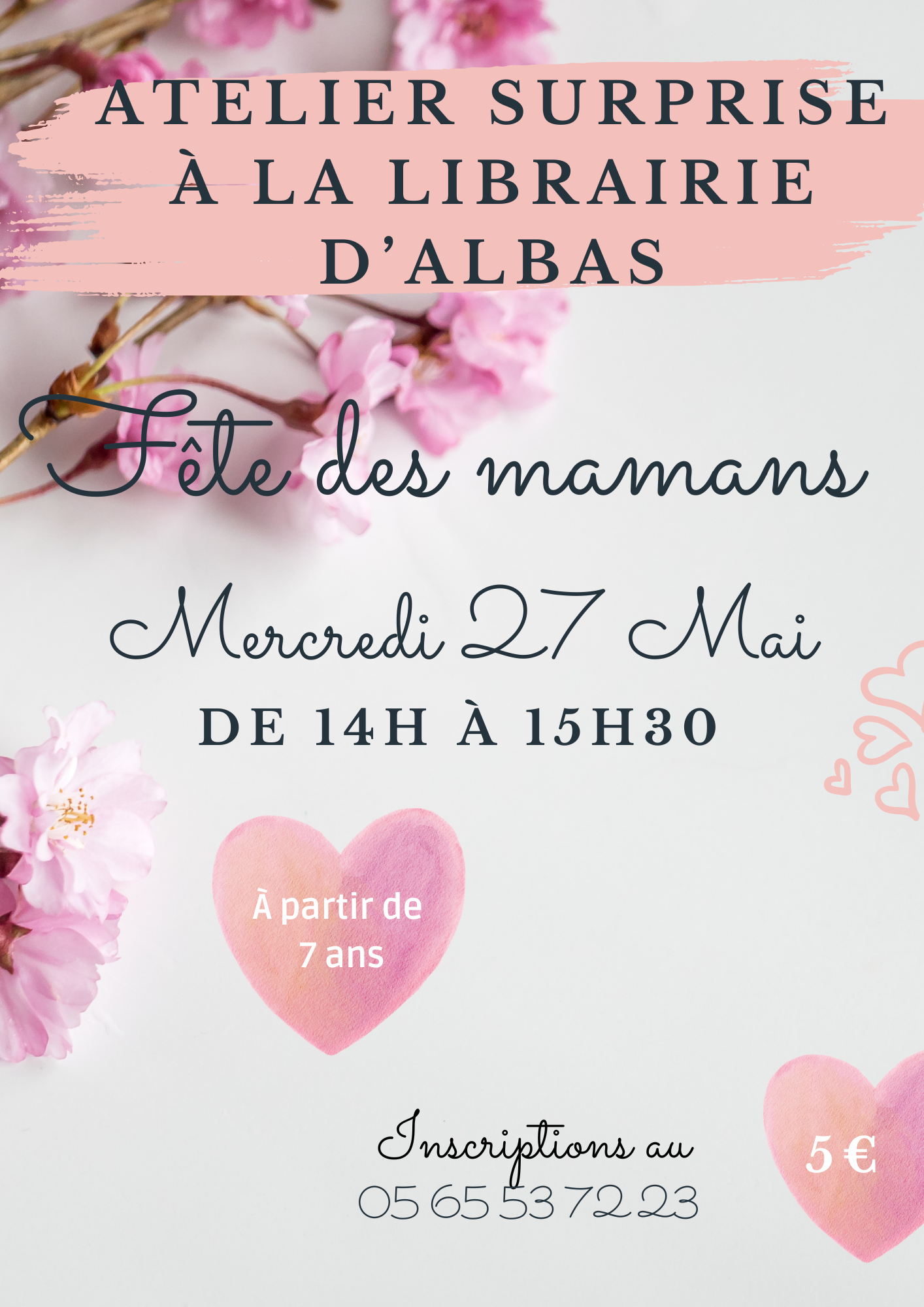 Atelier pour la fête des mères à la librairie Le bon air est dans les livres — visuel événement