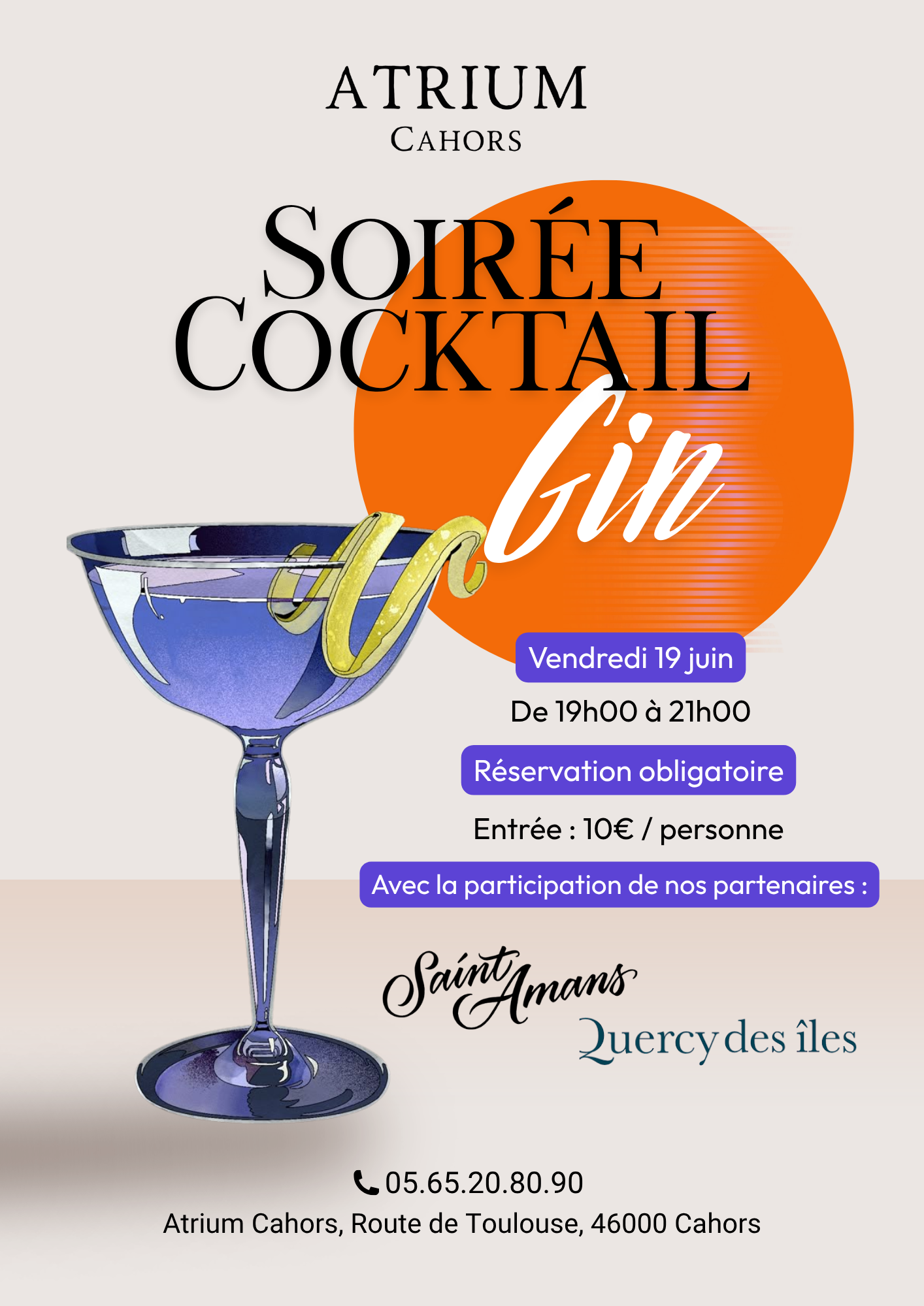 Soirée Gin et Cocktails à l'Atrium