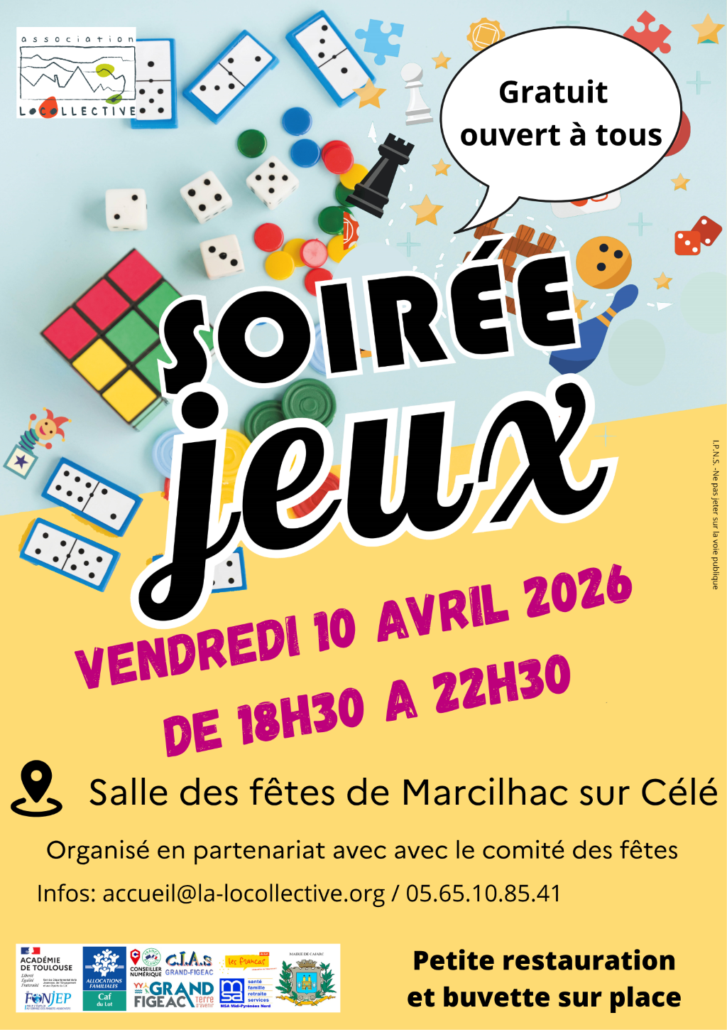 Soirée jeux à  Marcilhac-sur-Célé