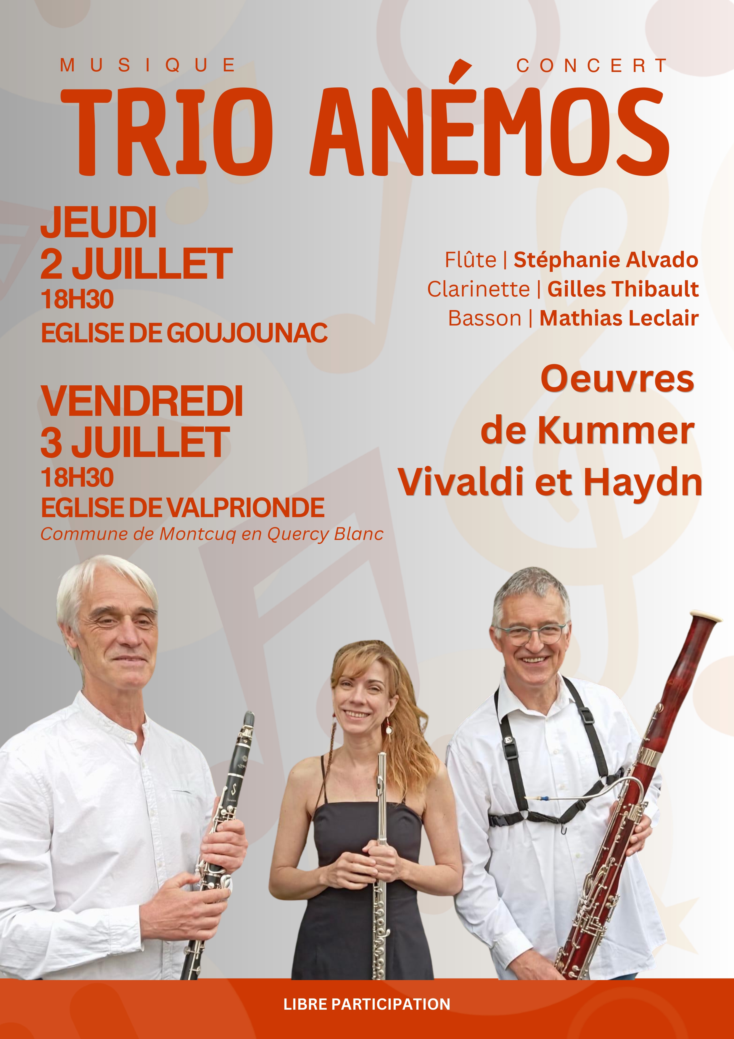 Trio Anémos en concert à l'Eglise de Valprionde