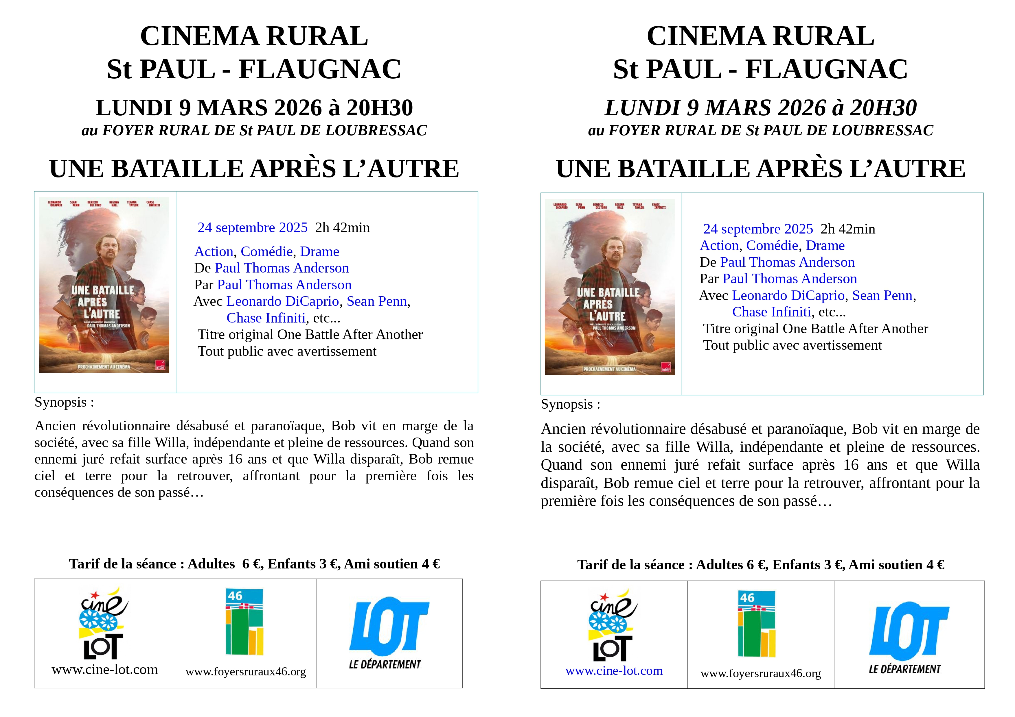 Cinéma Rural : "Une bataille après l'autre"