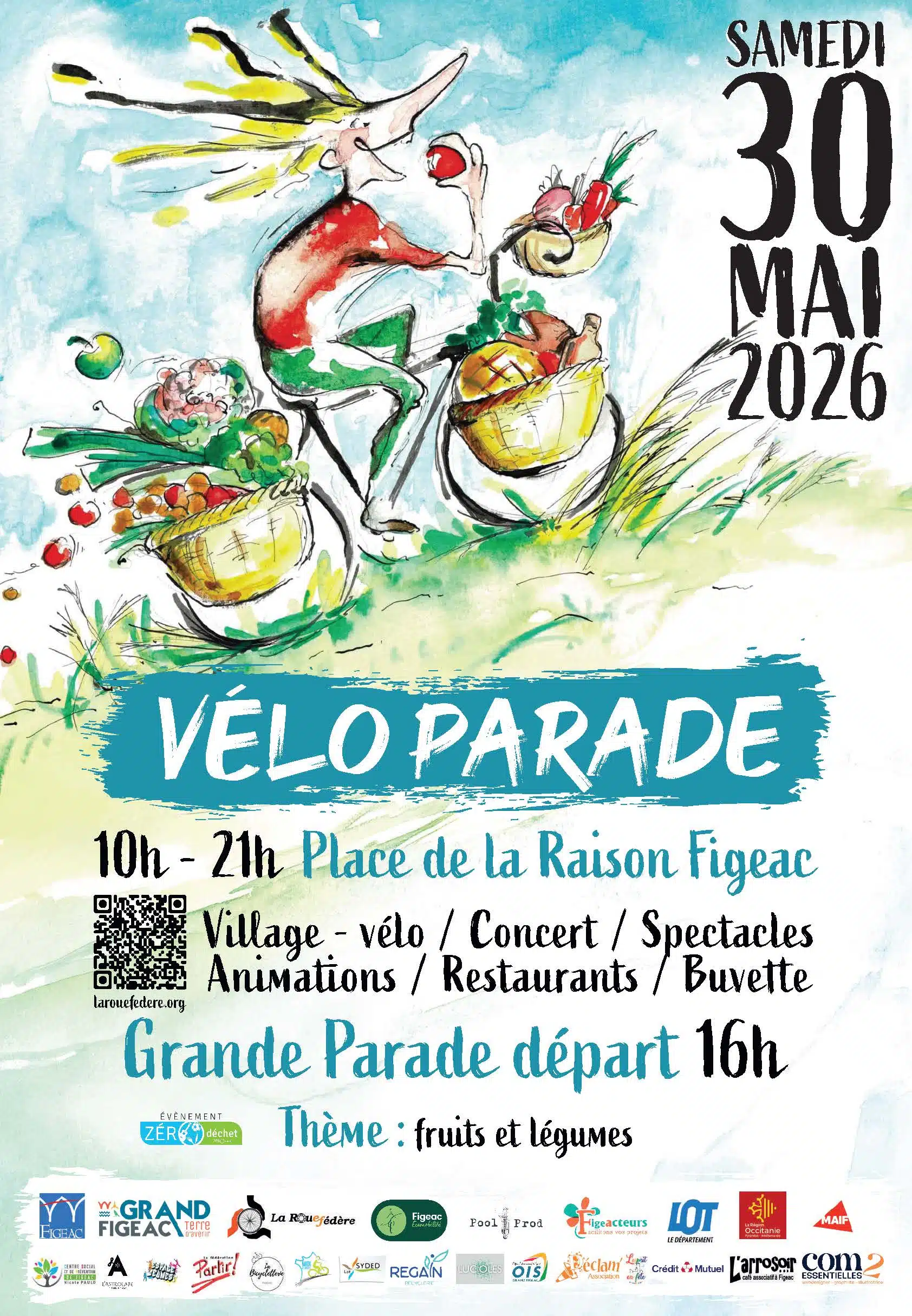 La Roue Fédère – Vélo parade à Figeac — visuel événement