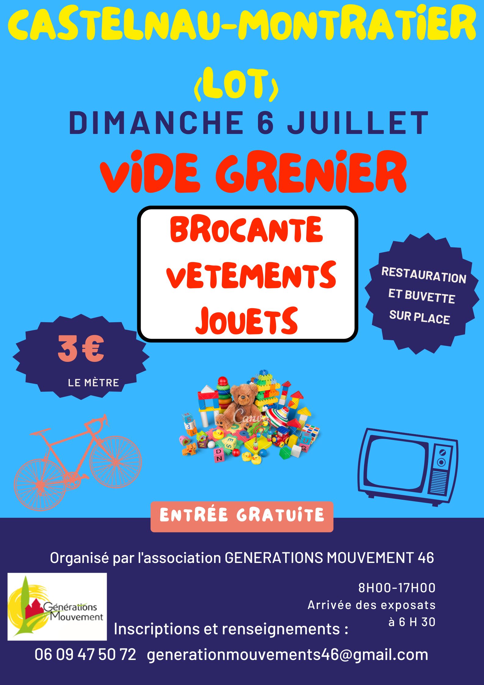 Vide-greniers, brocante, vêtements et jouets
