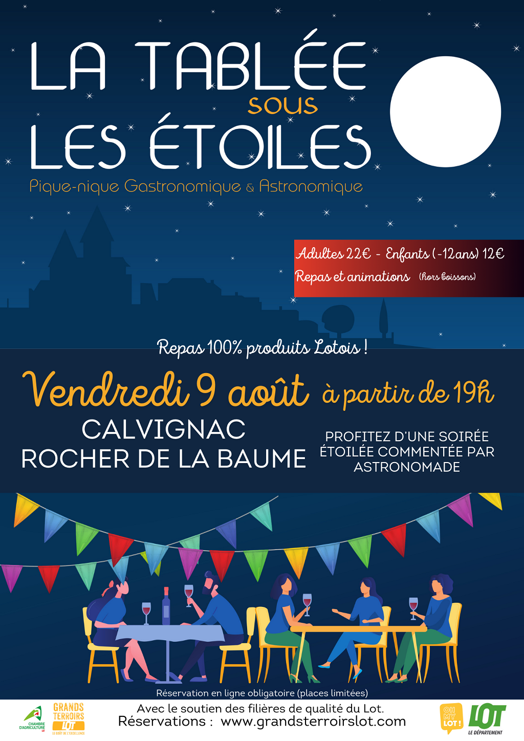 La tablée sous les étoiles à Calvignac