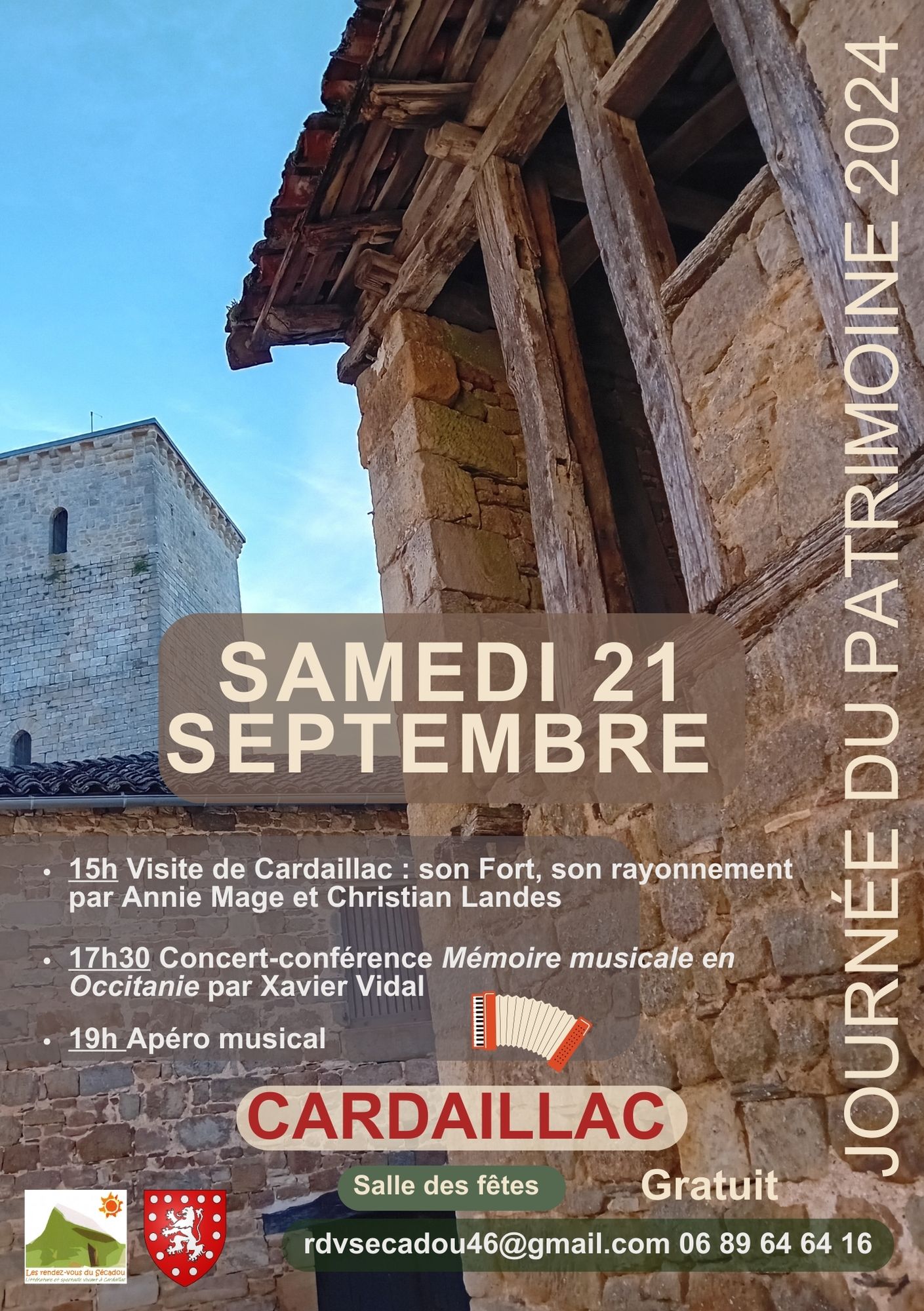 Journées du patrimoine à Cardaillac : visite historique et concert conférence "Mémoires musicales en Occitanie"