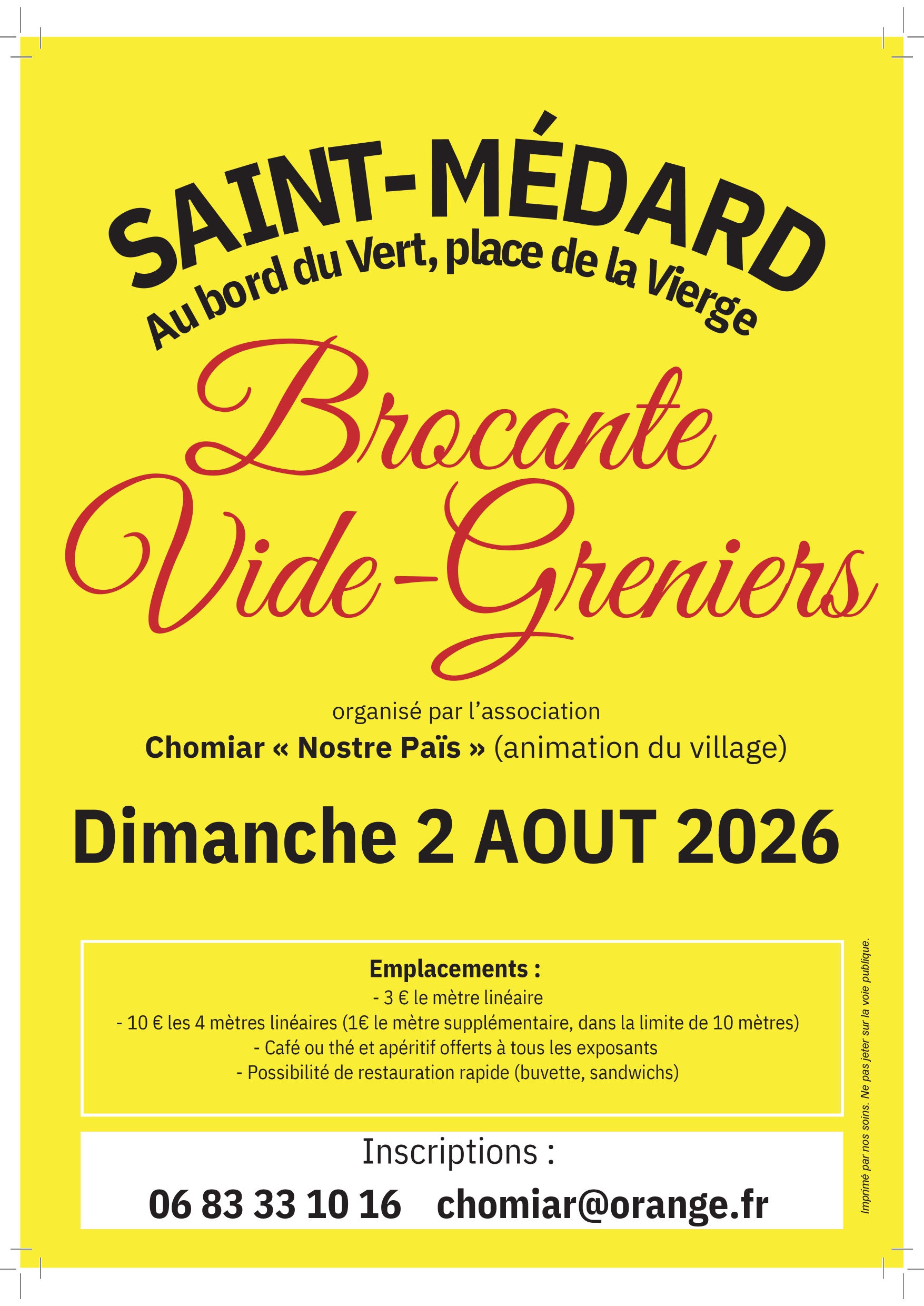 Brocante/Vide-greniers à Saint-Médard — visuel événement