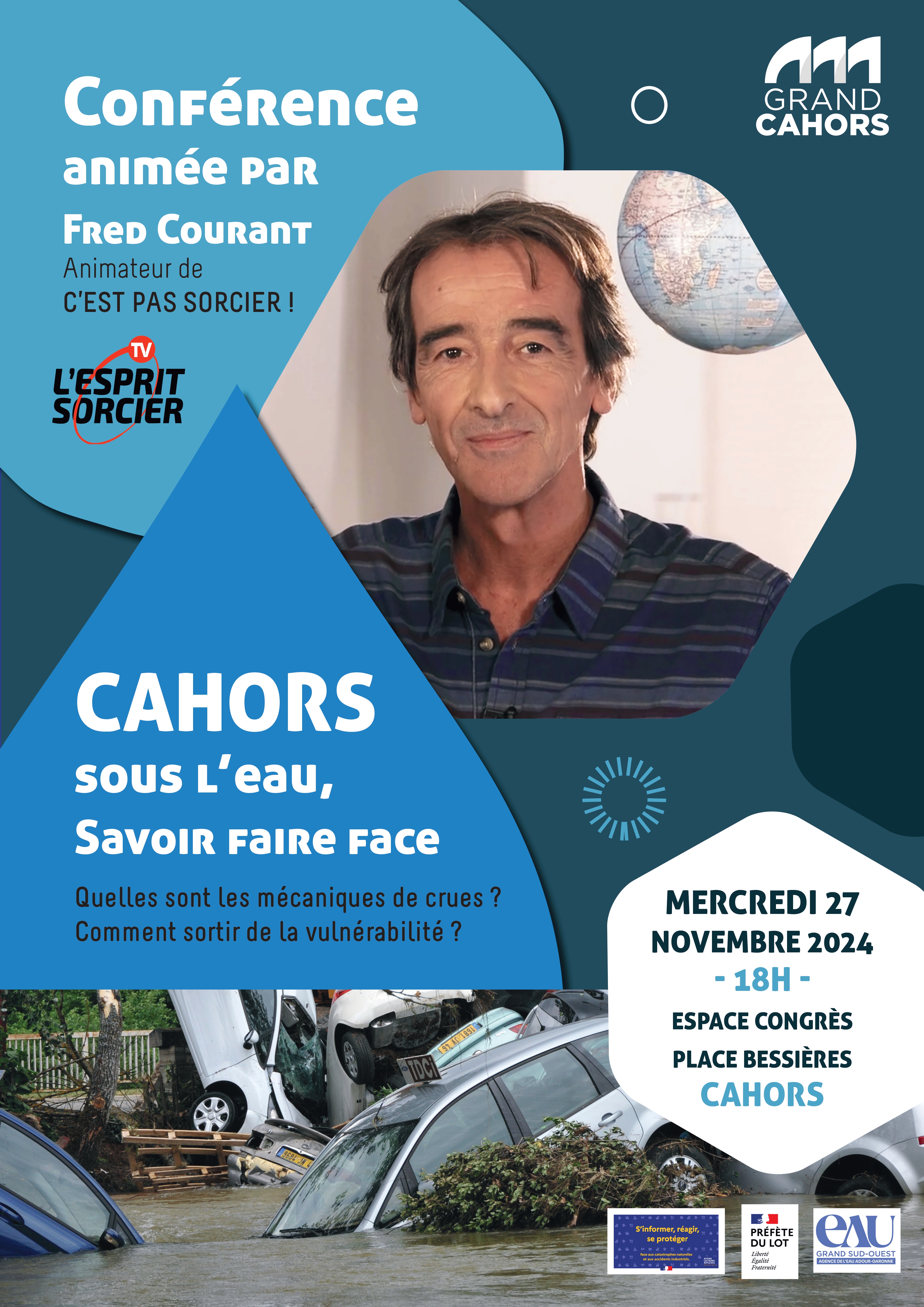 Conférence : "Cahors sous l'eau, savoir faire face" animée par Fred Courant