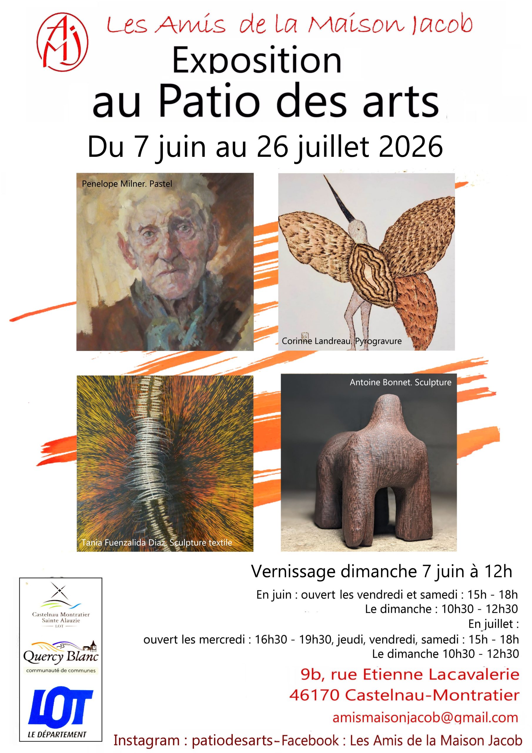 Exposition de peinture, sculpture, pyrogravure au Patio des Arts — visuel événement