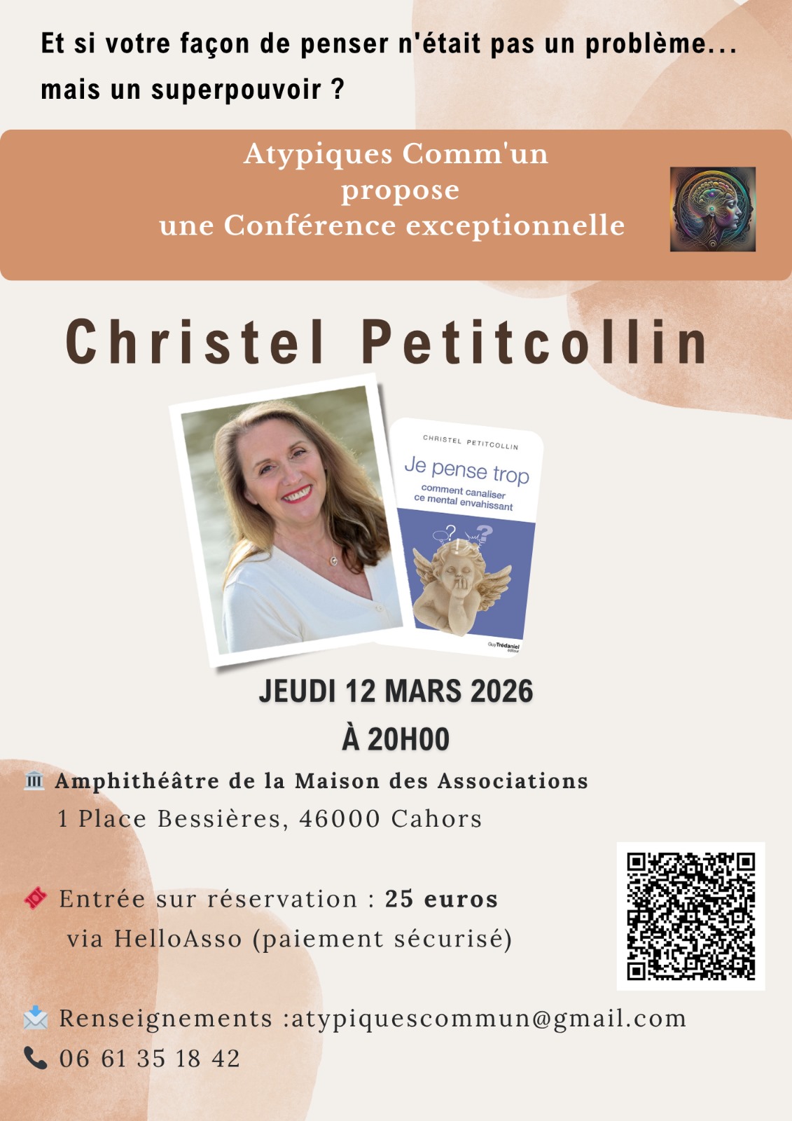 Conférence "Je pense trop" de Christel Petitcollin