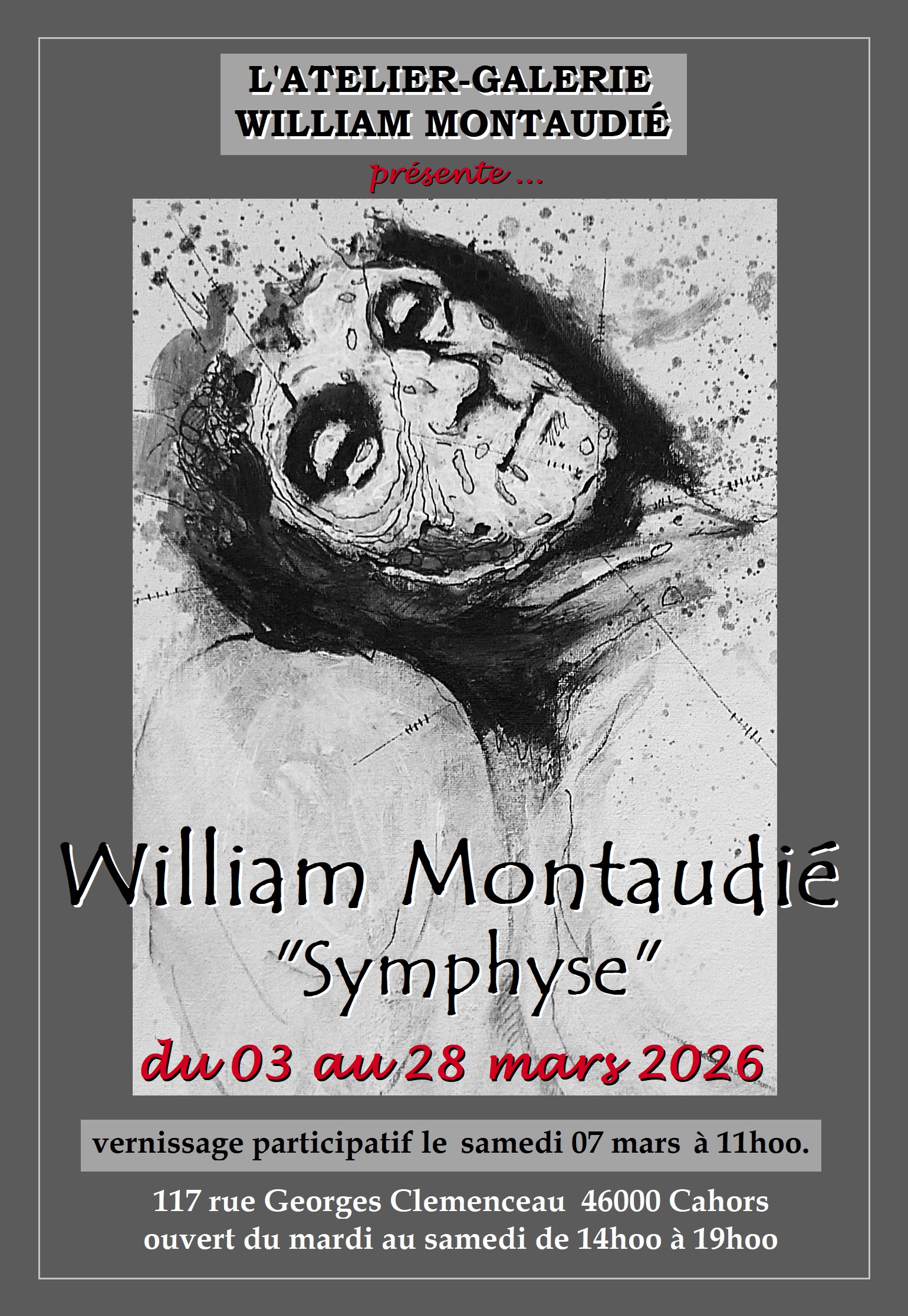 Exposition à l'atelier-galerie William Montaudié: "Symphyse"