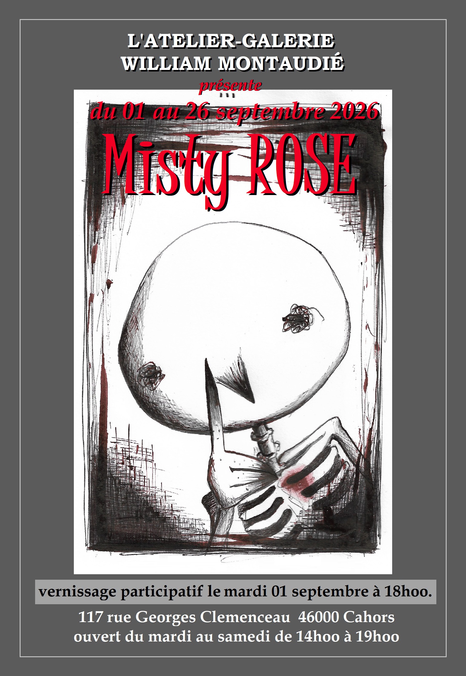 Exposition "Misty Rose" à l'Atelier-Galerie William Montaudié
