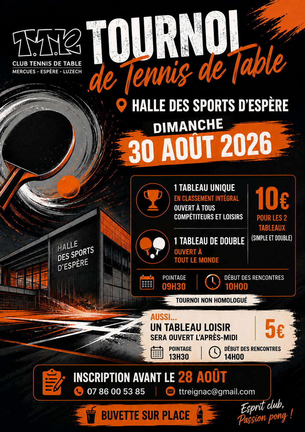 Tournoi annuel de Tennis de Table Reignac — visuel événement