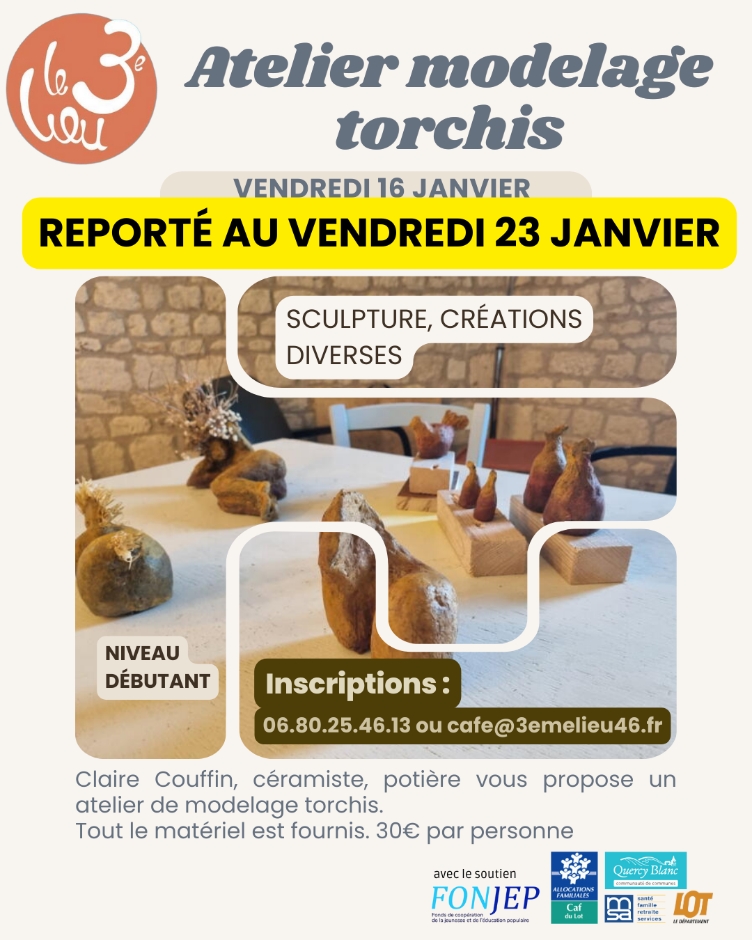 Atelier de modelage torchis