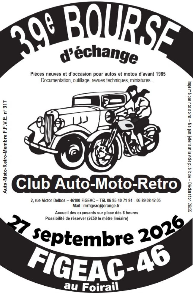 39e Bourse d'échange, Club Auto-moto-rétro Figeac
