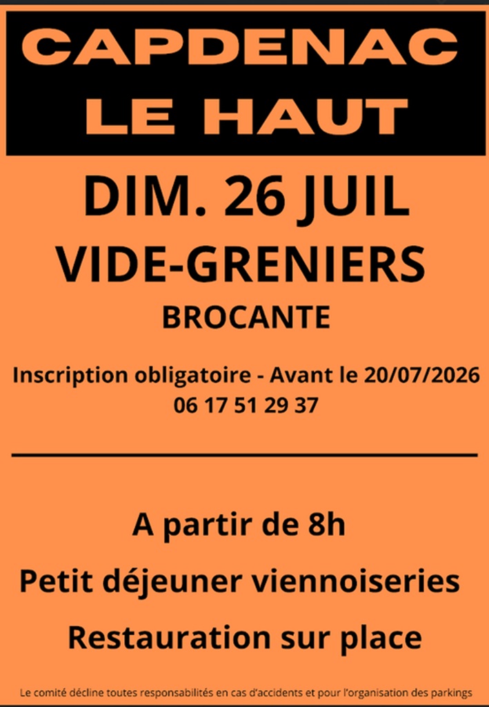 Brocante et Vide-Greniers à Capdenac le Haut