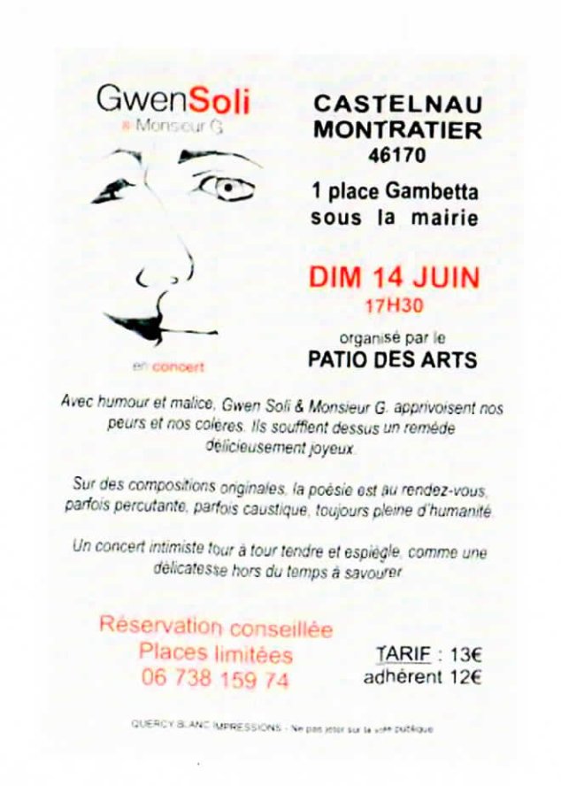 Concert : Gwen Soli & Monsieur G à Castelnau-Montratier
