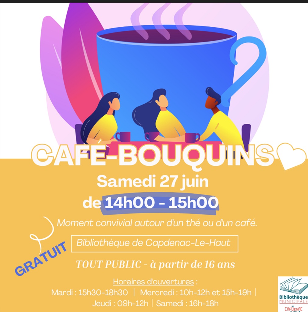 Café-bouquins à la bibliothèque de Capdenac-Le-Haut