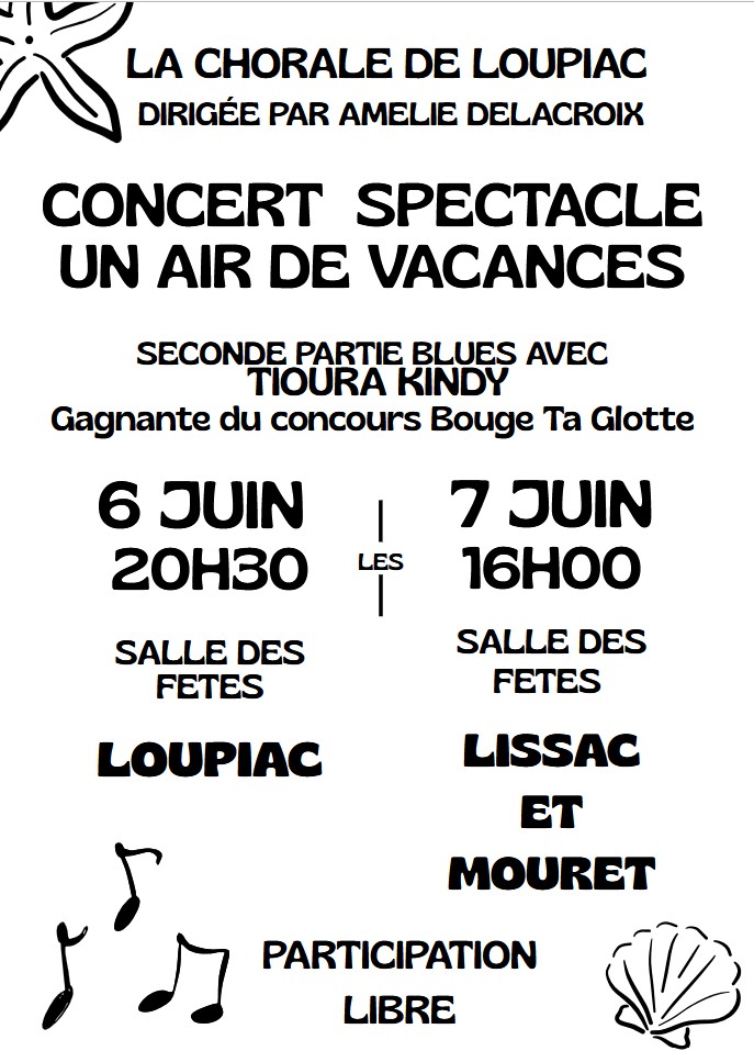 Concert spectacle « un air de vacances » à Lissac-et-Mouret — visuel événement