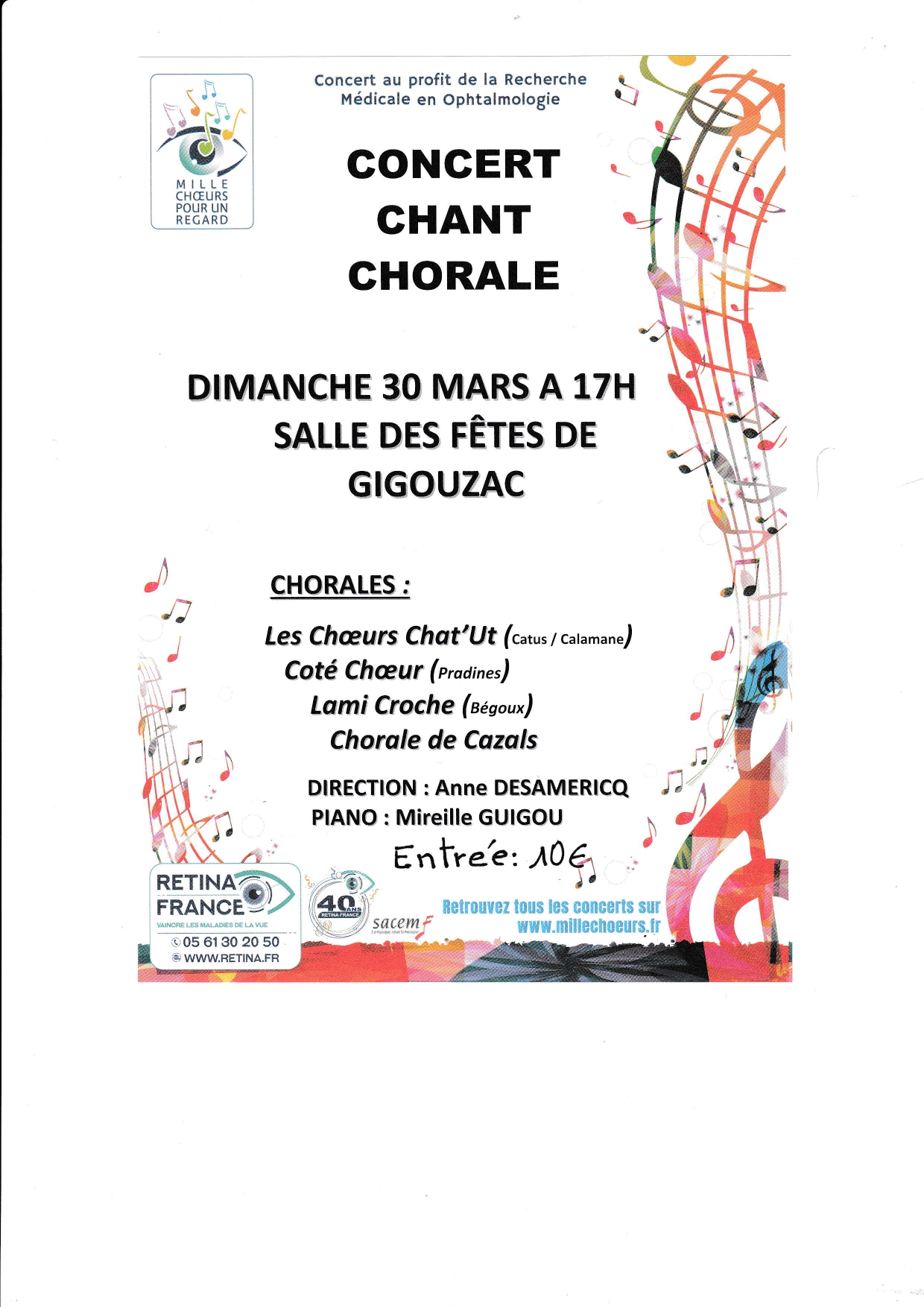 Concert chant chorale à Gigouzac