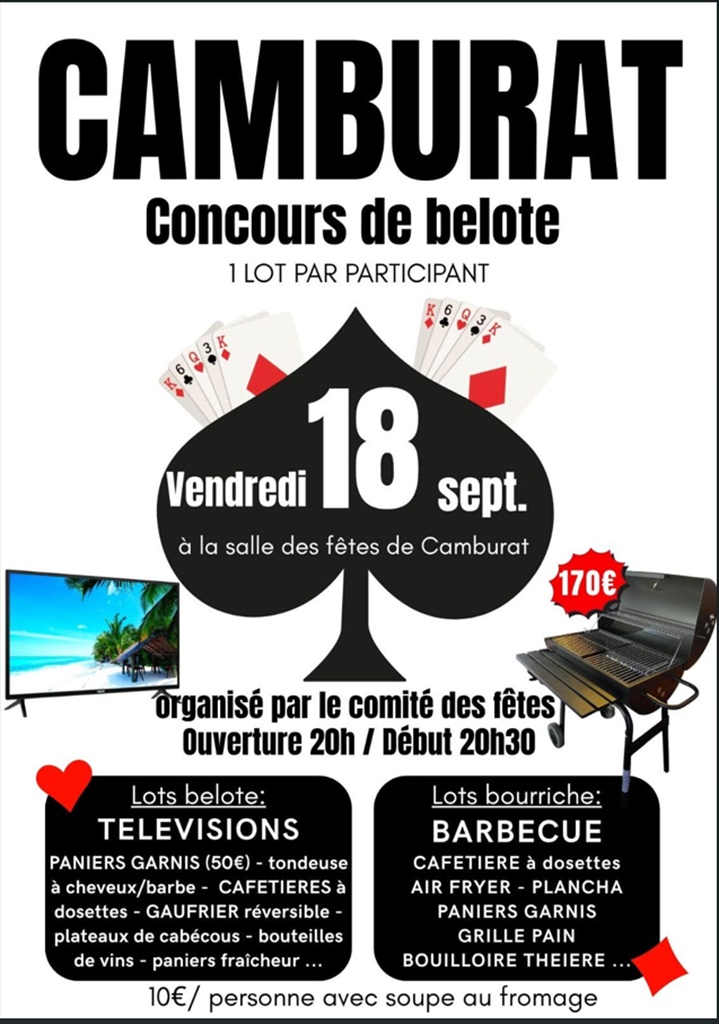 Concours de belote à Camburat