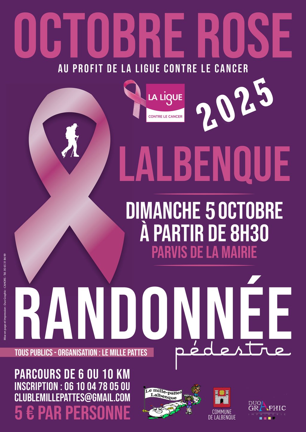 Octobre rose à Lalbenque: randonnée