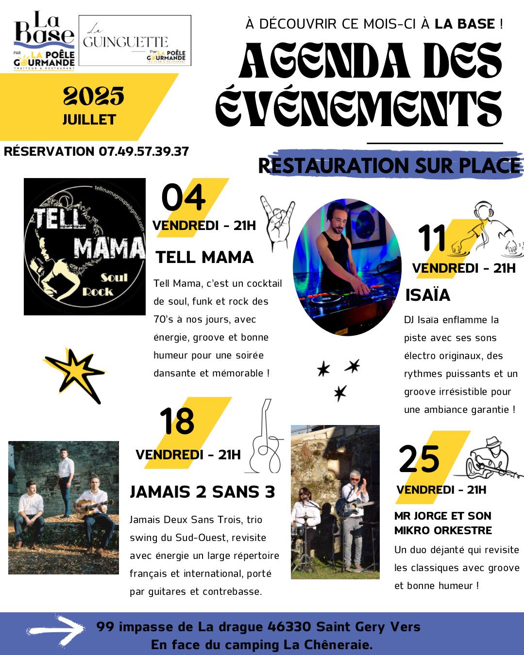 Concert Jamais 2 sans 3 à la Base de Vers