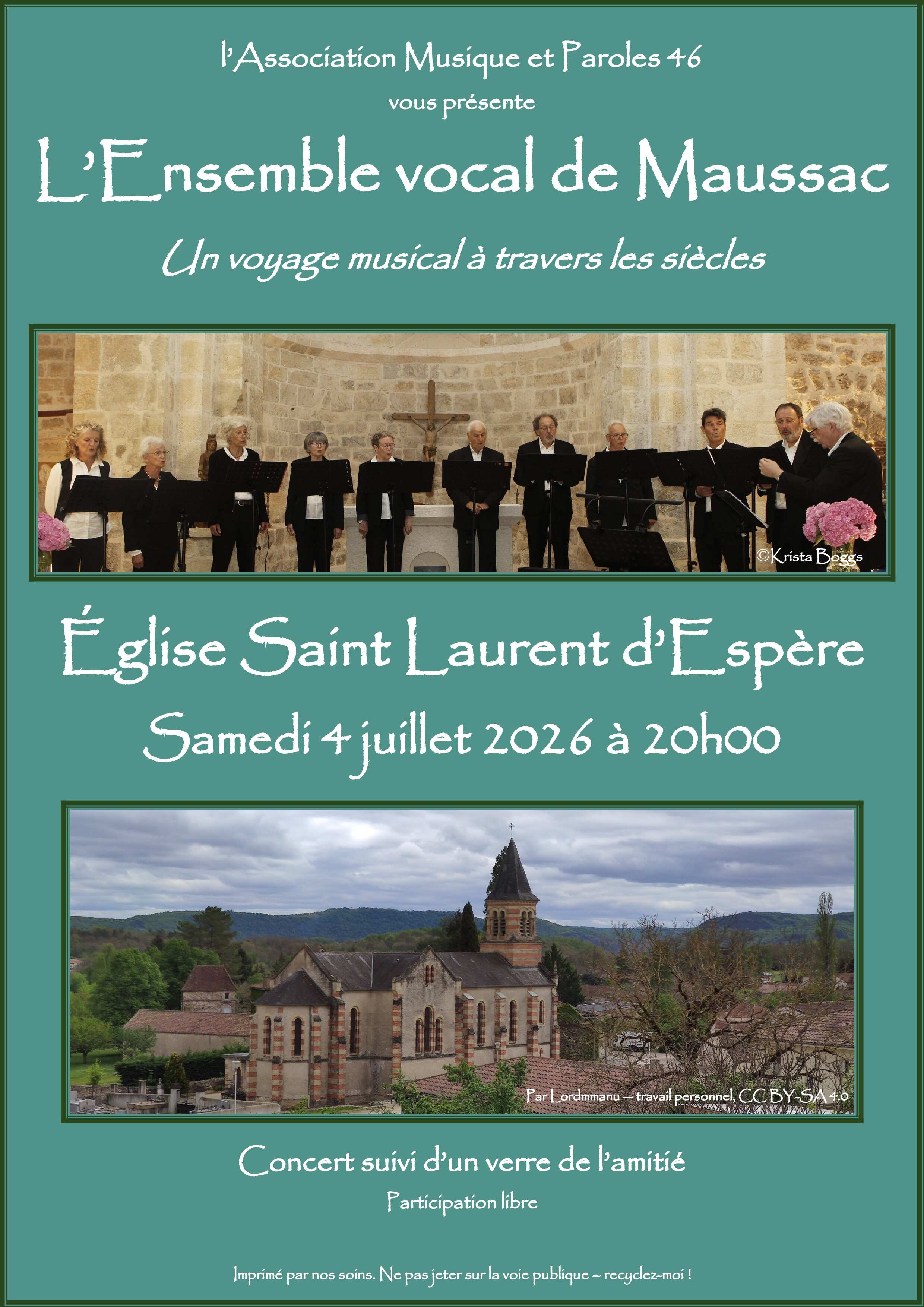 Concert de l'Ensemble vocal de Maussac