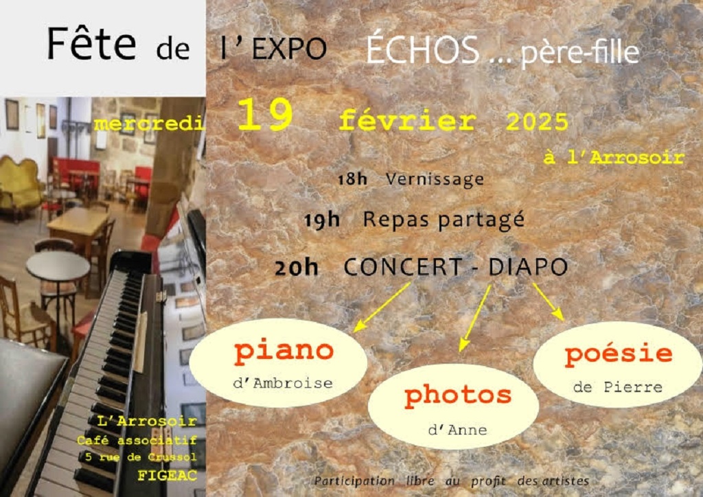 Soirée pour l'Exposition d'Anne et Pierre Baudemont à l'Arrosoir : Echos...père-fille