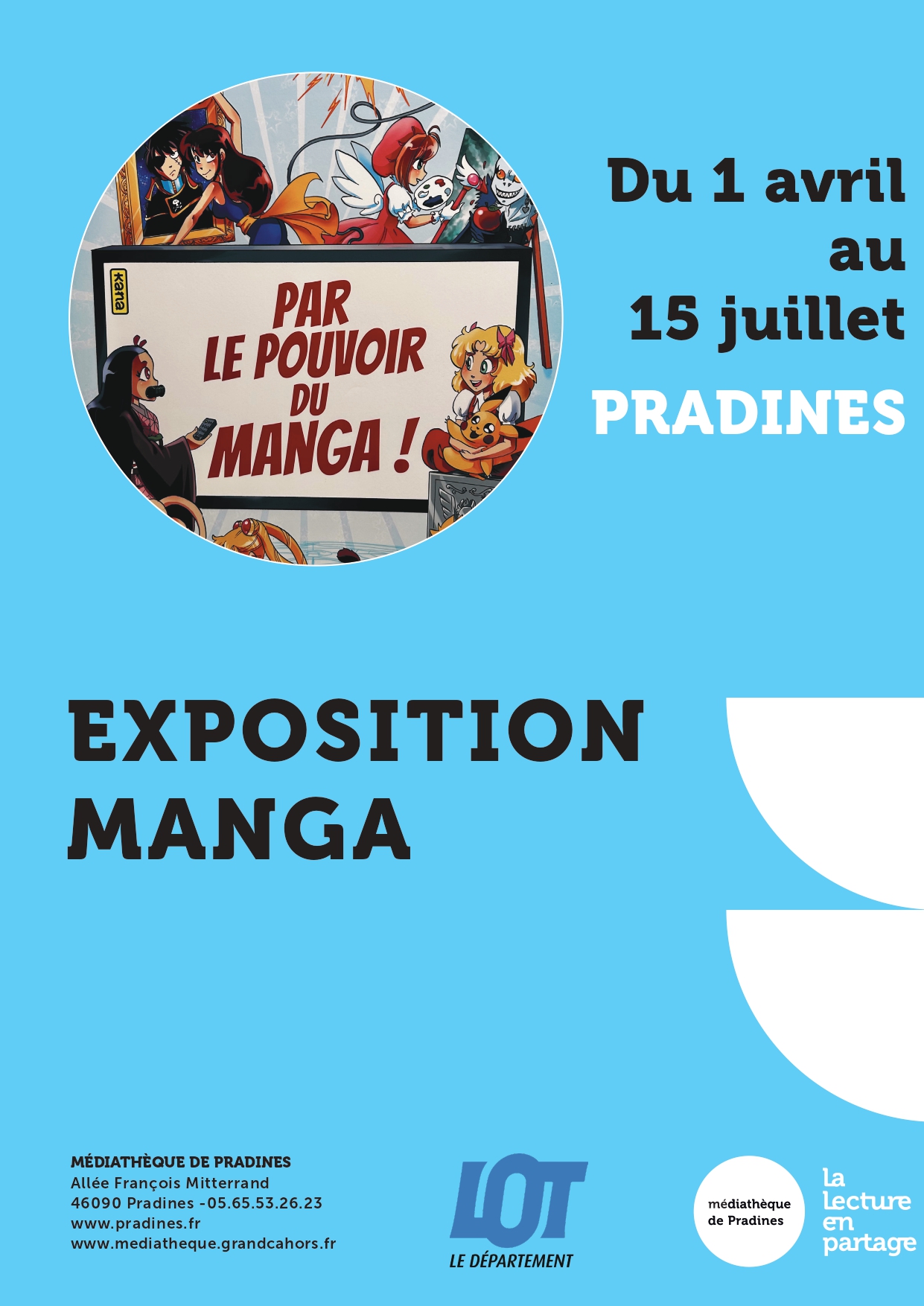 Exposition "Par le pouvoir des mangas" à la médiathèque de Pradines