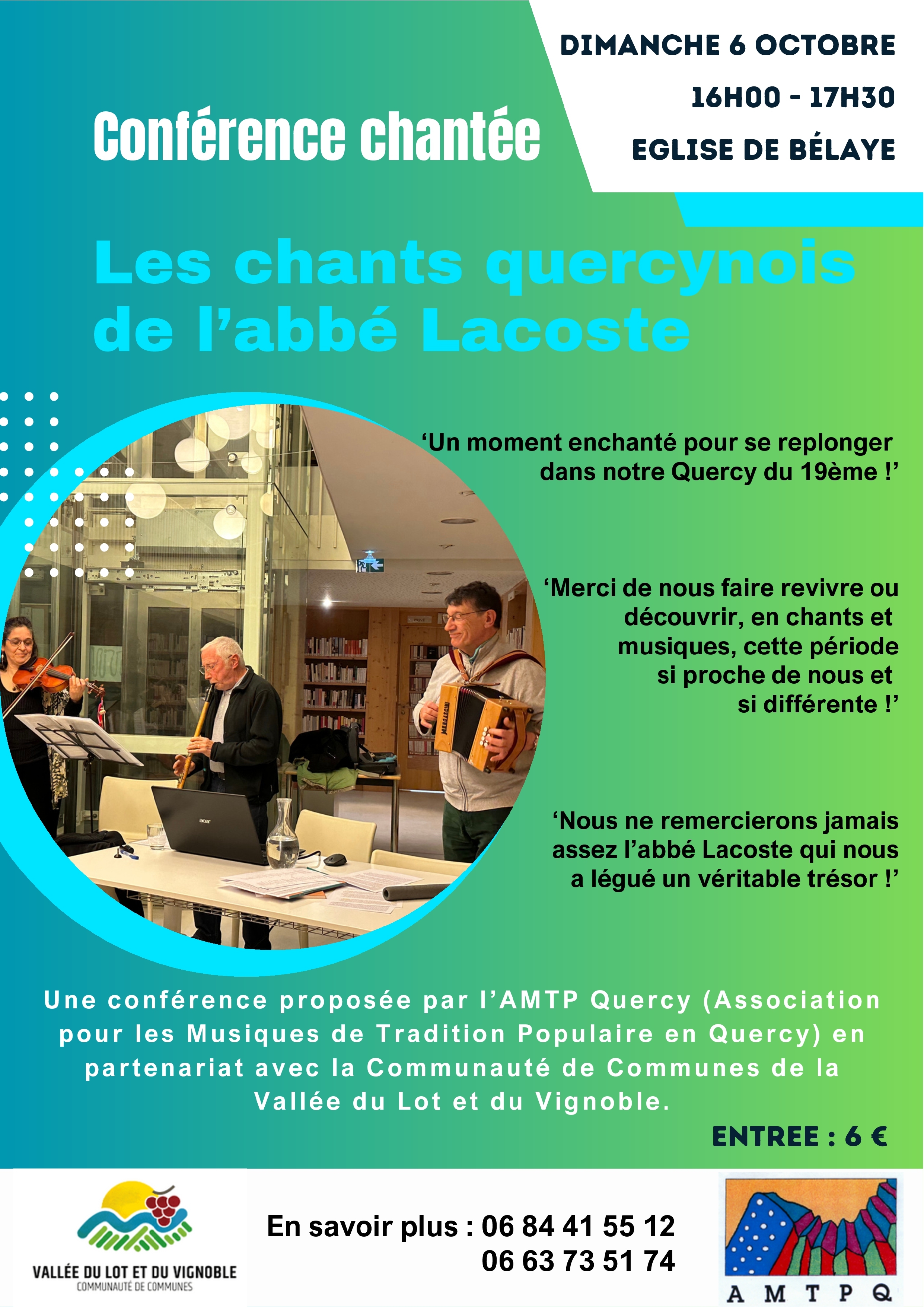Conférence-chantée « les Vieux chants quercinois de l’Abbé Lacoste »