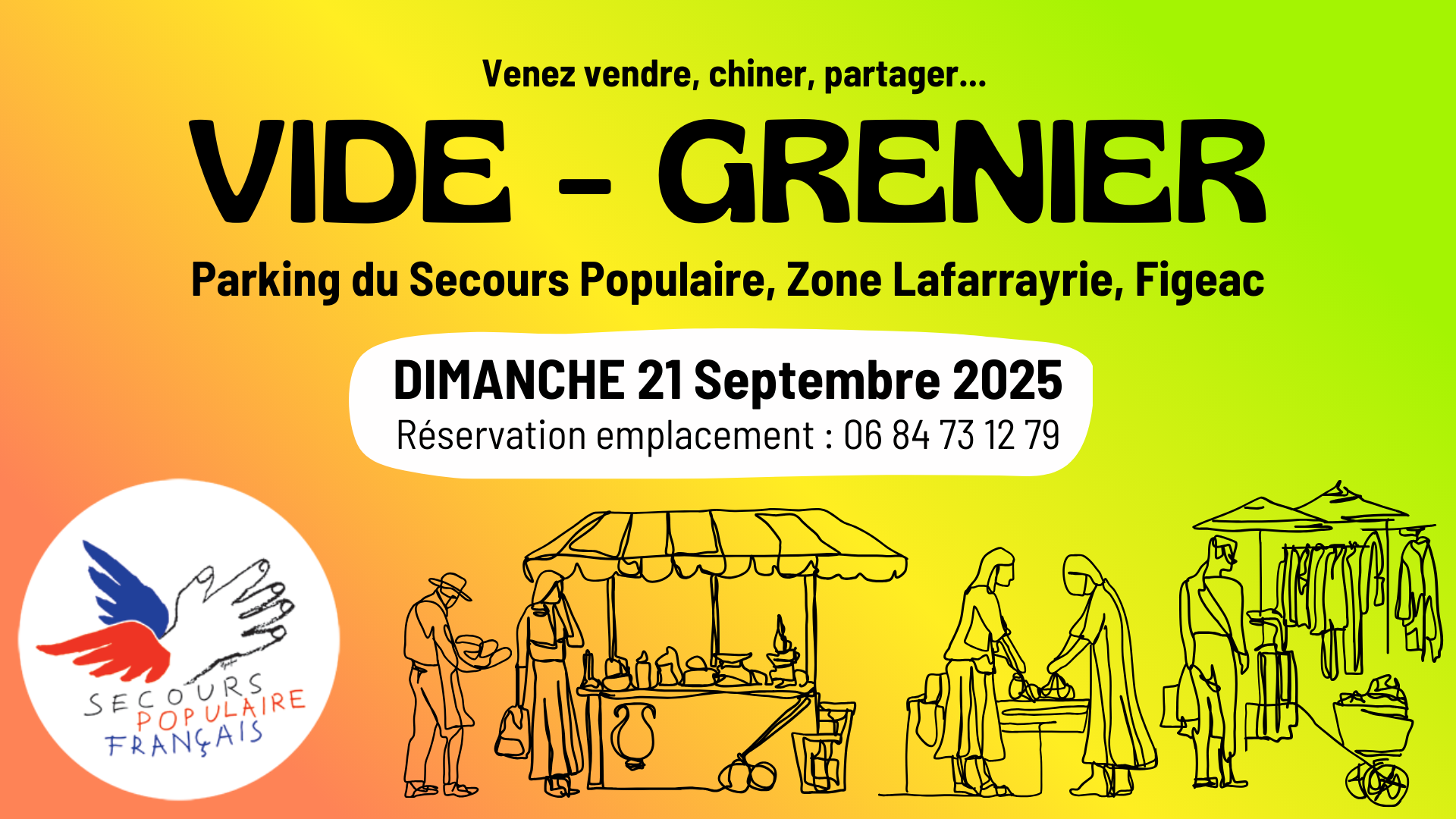 Vide-Grenier à Figeac avec le Secours Populaire