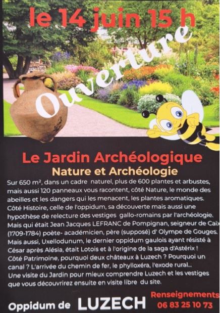 Festival Cahors Juin Jardins 2025: Ouverture du Jardin Archéologique à l'Oppidum de Luzech