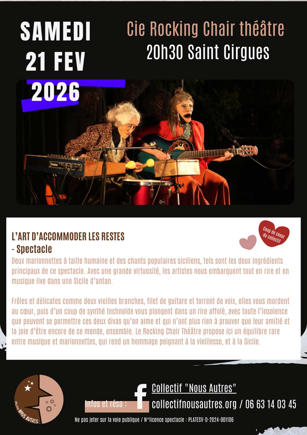 Spectacle «l’art d’accommoder les restes» ! à Saint-Cirgues