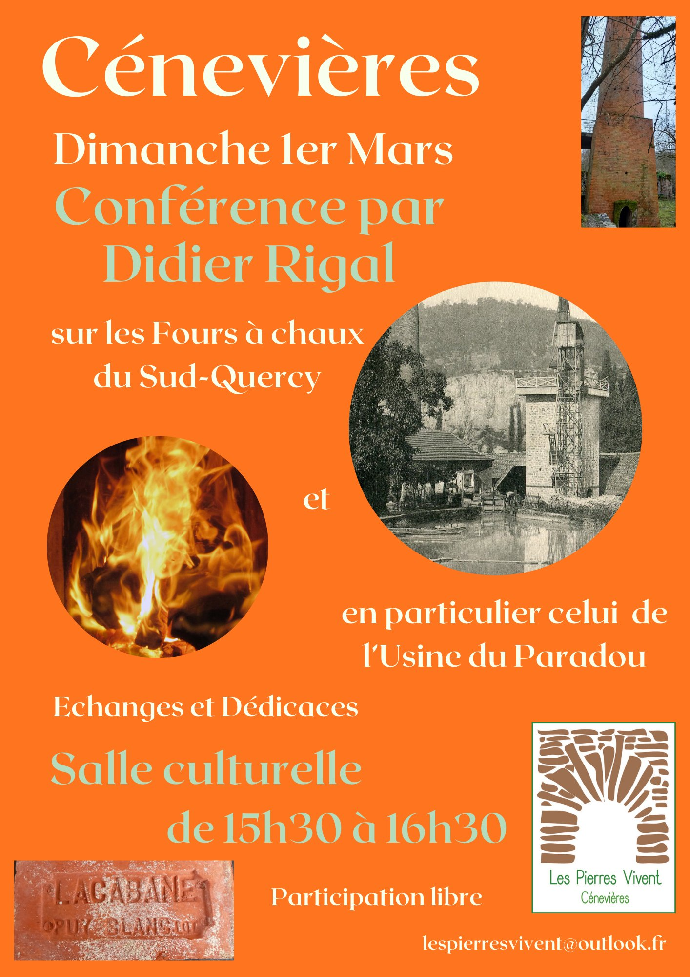 Conférence : " Les fours à ciments et chaux du Quercy et de Cénevières"