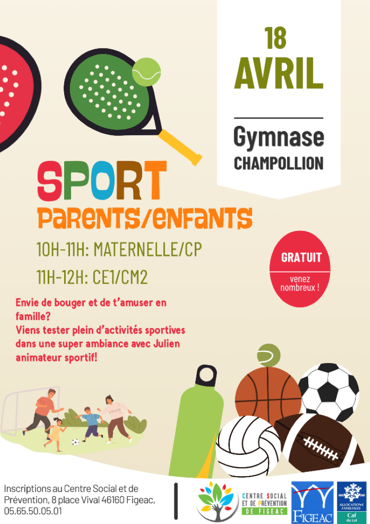Sport parents enfants avec le centre social de Figeac