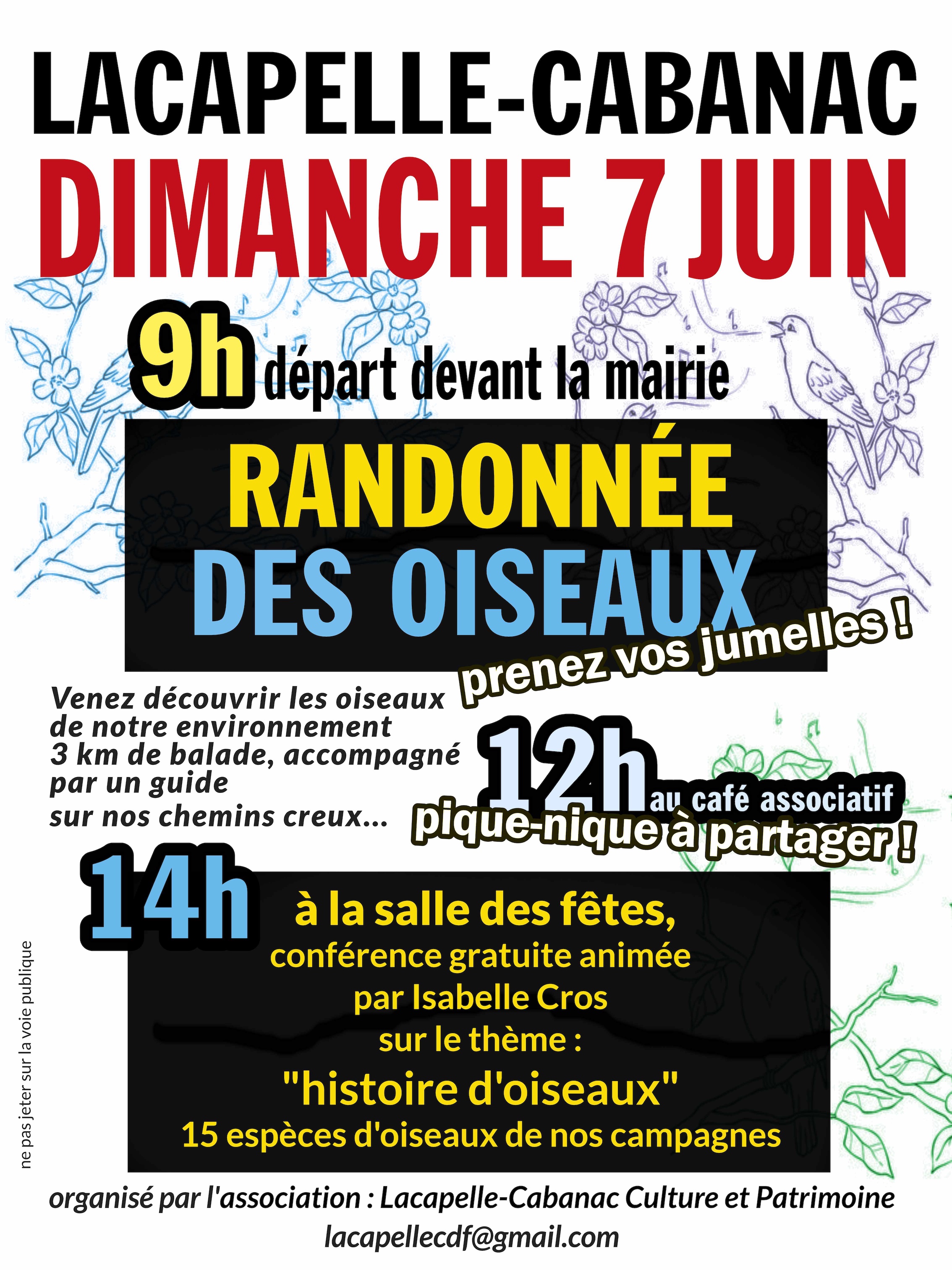 Randonnée des oiseaux à Lacapelle-Cabanac