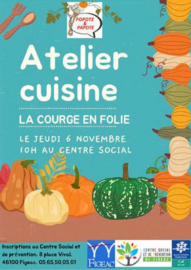 Atelier Popote Papote au Centre Social, la courge en folie