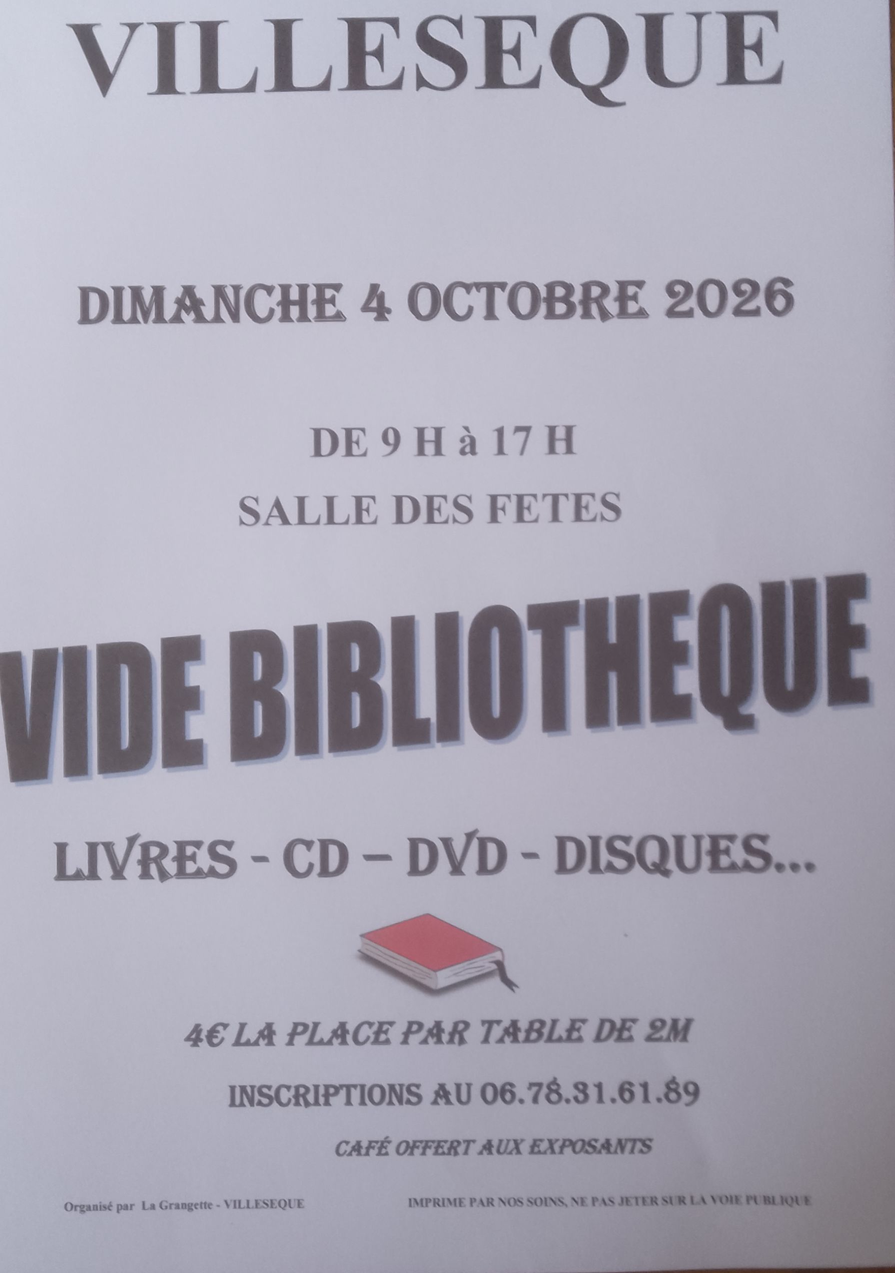 Vide-bibliothèque à Villesèque