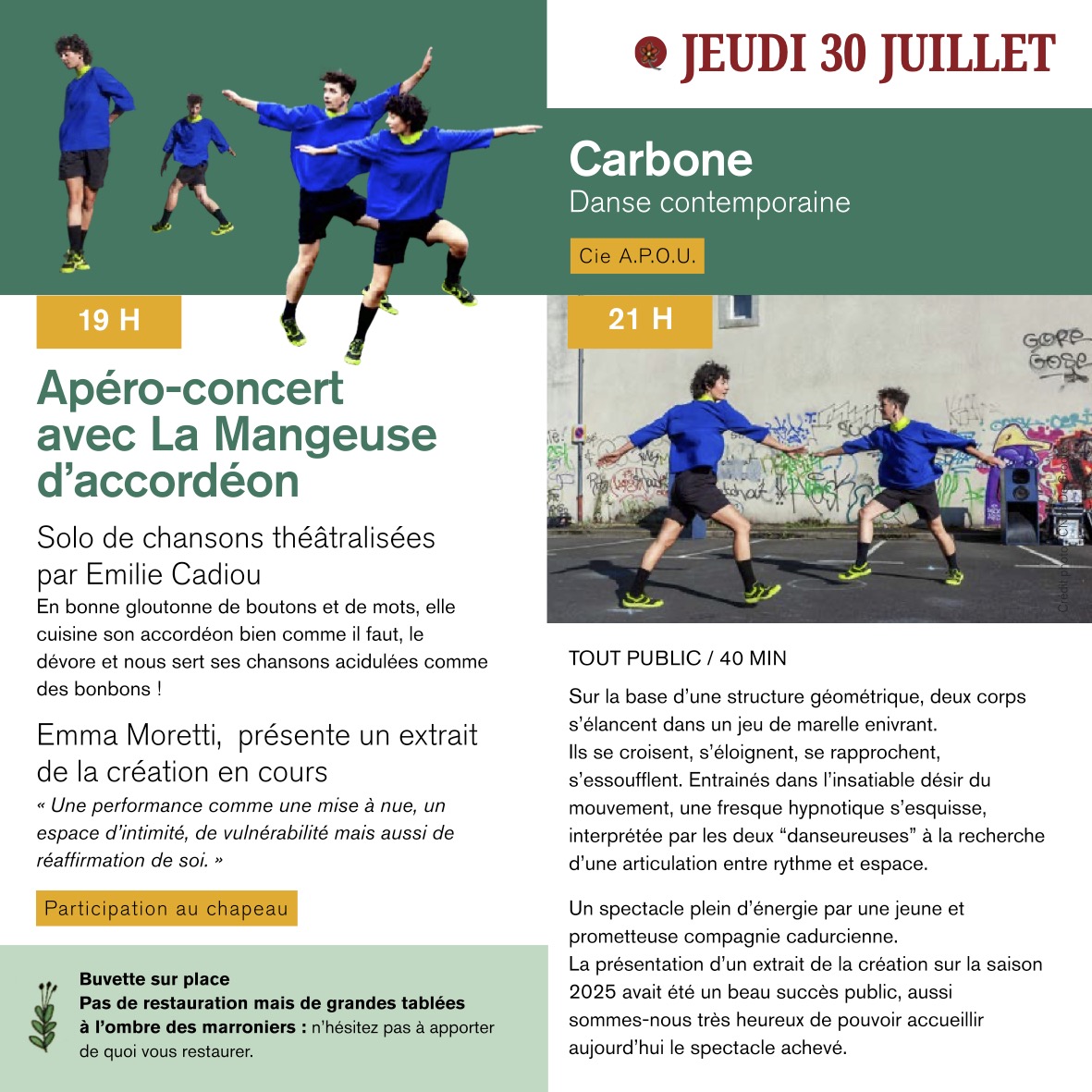 L'Amphi de Lalbenque : apéro concert et danse contemporaine