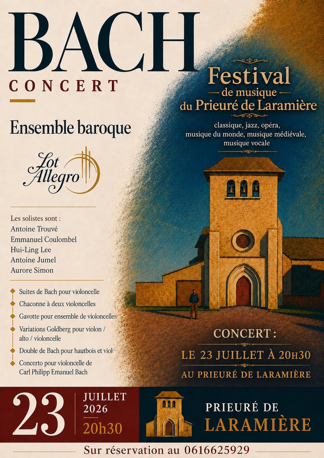 Festival de musique au Prieuré de Laramière : concert de Bach par Lot Allegro