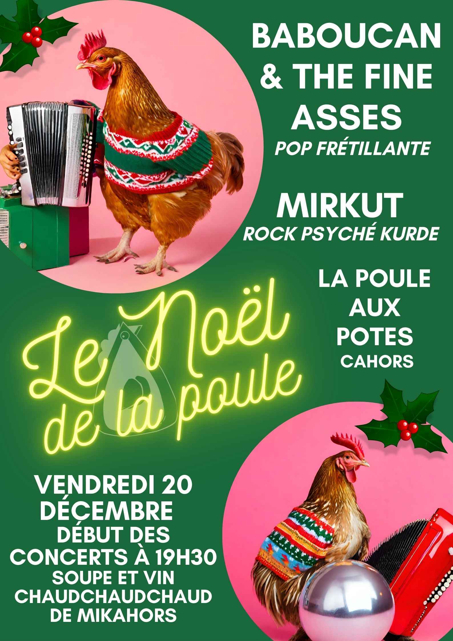 Soirée de Noël de La Poule aux Potes
