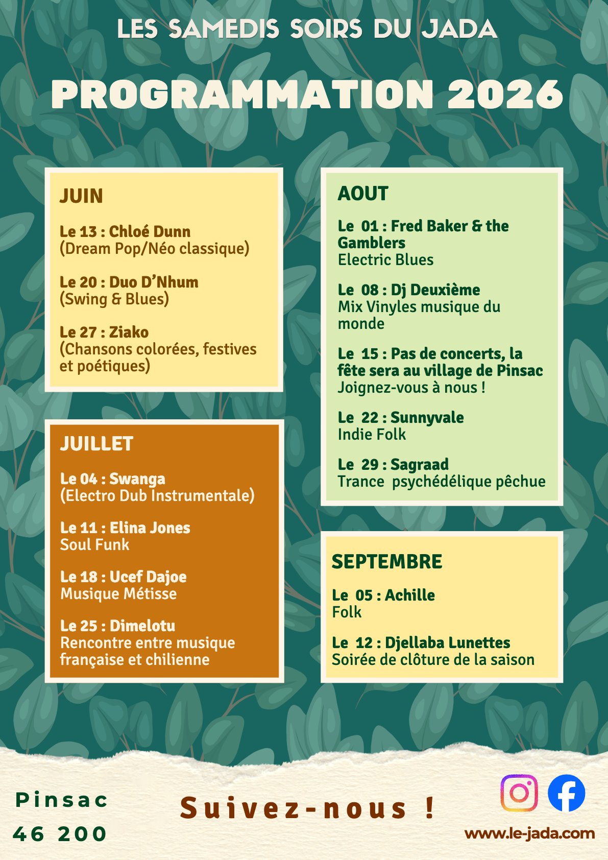 Les samedis soirs du JADA