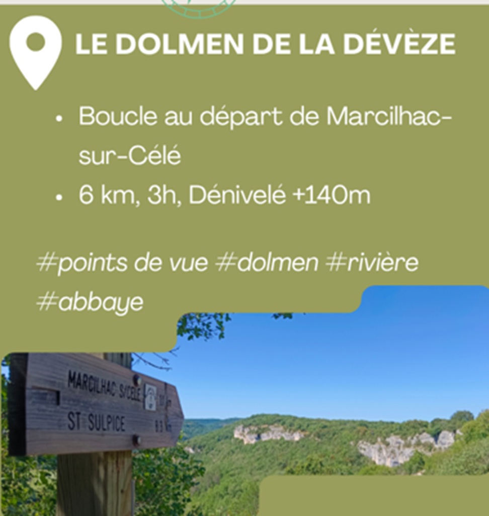 Randonnée Le Dolmen de la Devèze, Marcilhac sur Célé