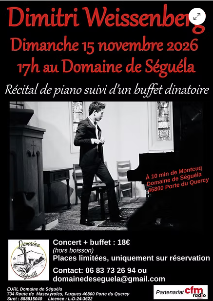 Récital de piano avec Dimitri Weissenberg au Domaine de Séguéla