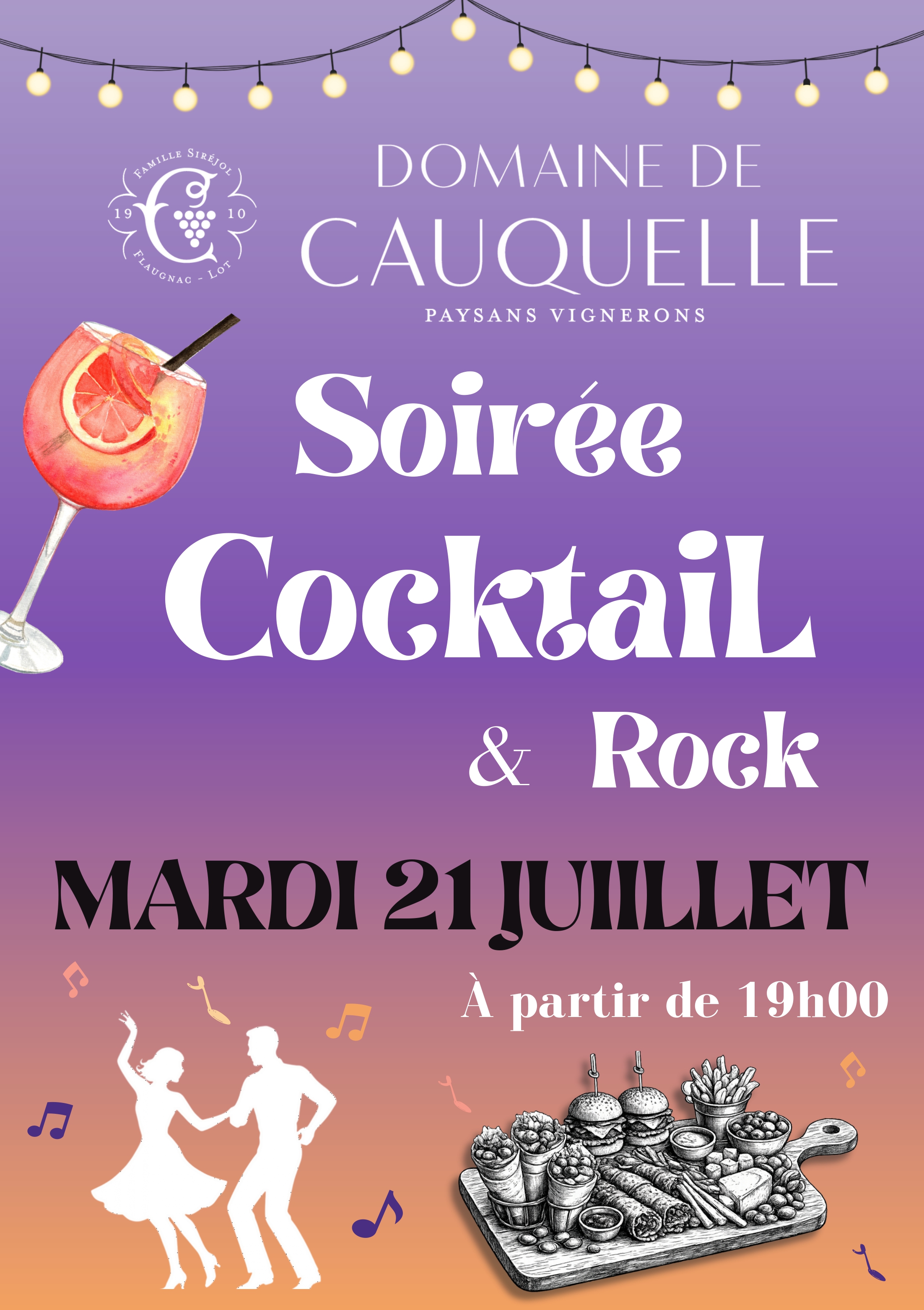 Soirée cocktail & rock au domaine de Cauquelle — visuel événement